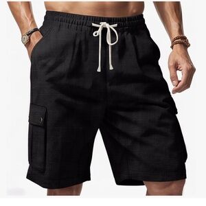Linen Cargo Shorts - XL NEW
